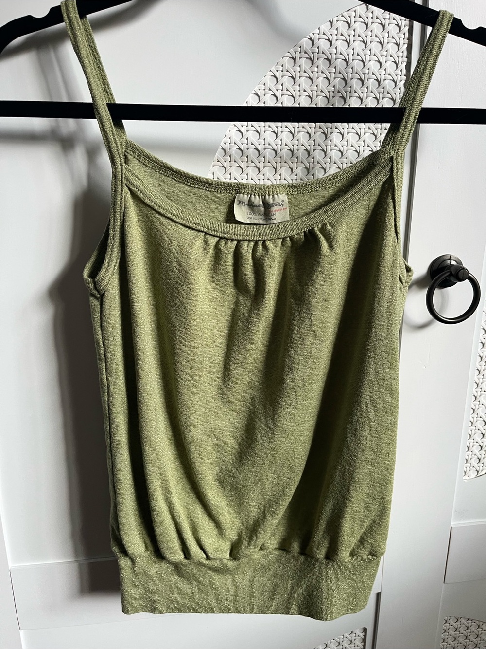 Michael Stars Olive Green Shimmer Women's  Tank Top OS